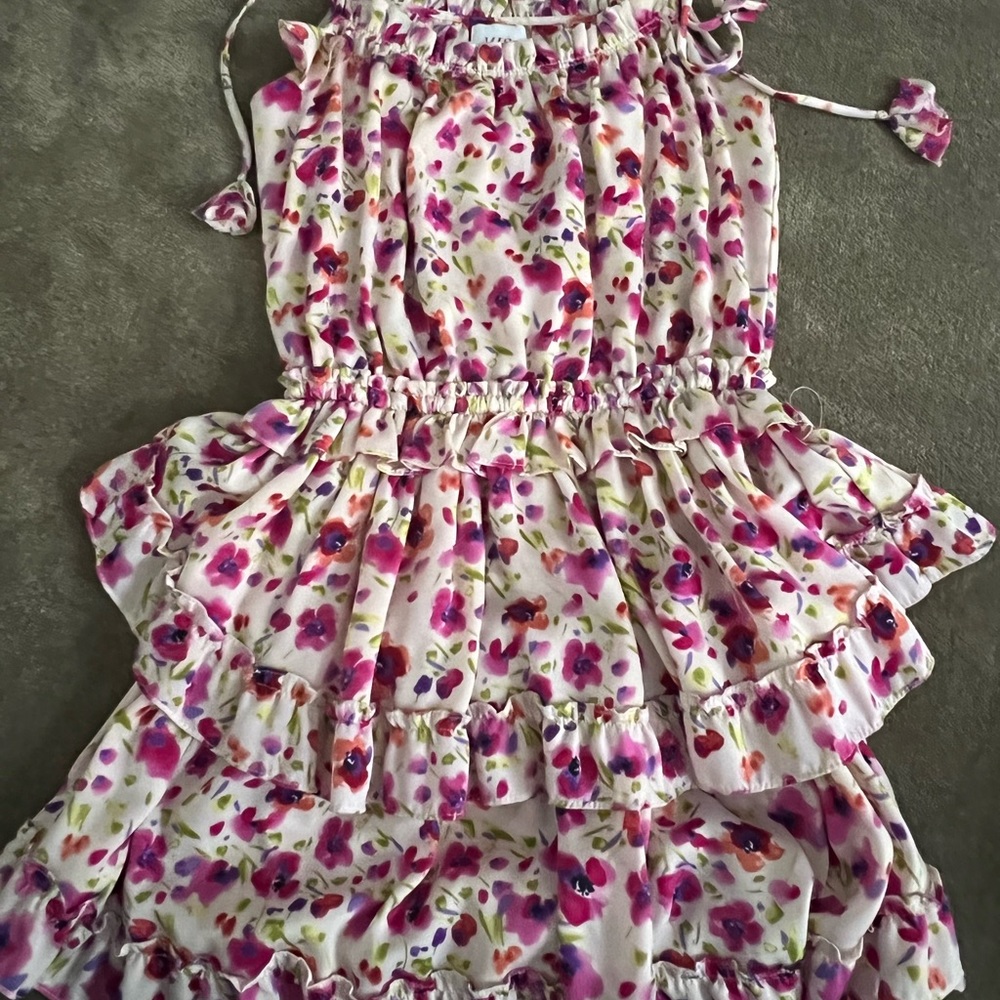 Eliana Tiered Floral-Print Short Dress